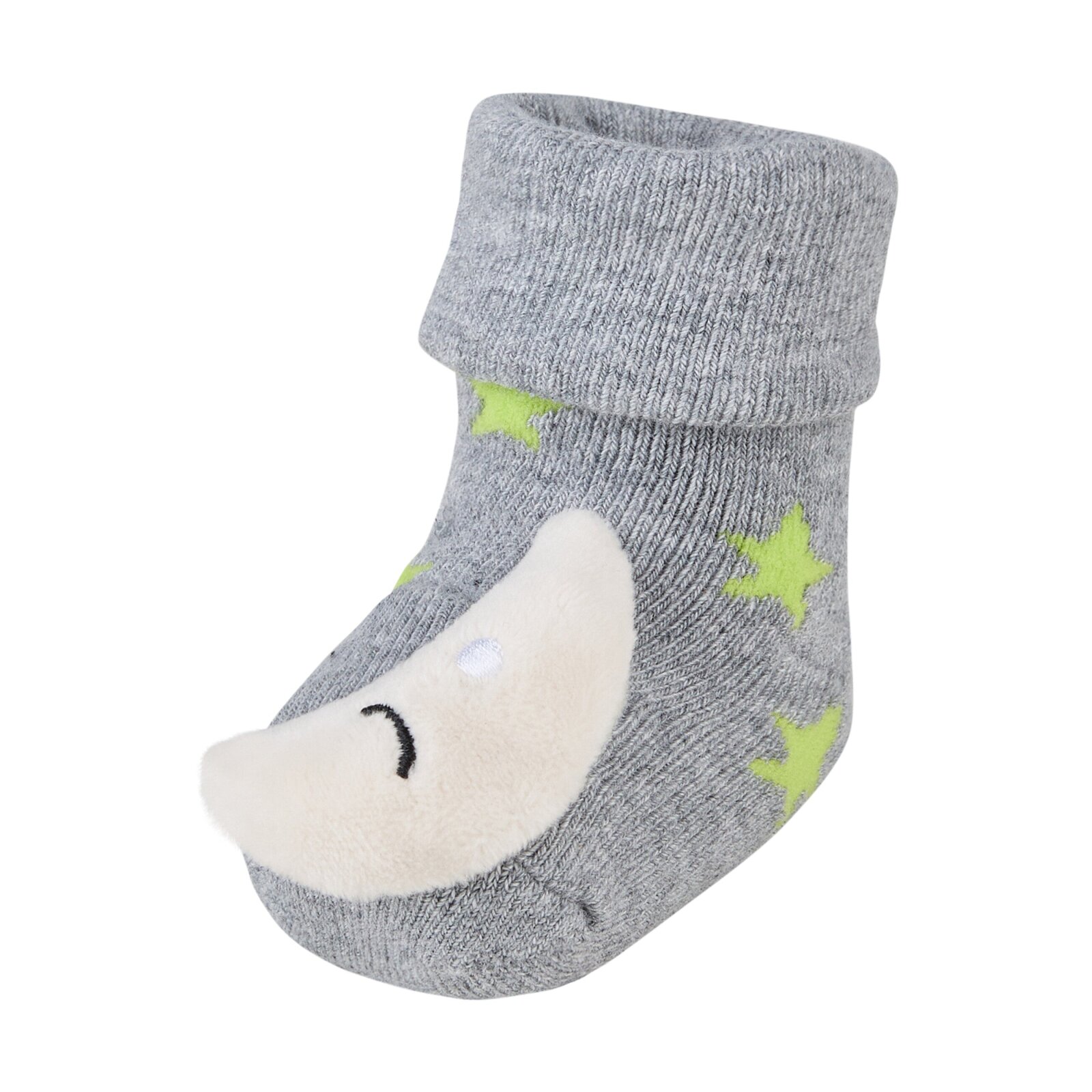 Sterntaler - Baby Rasselsocken Mond - Grau Melange, Gr. 15/16