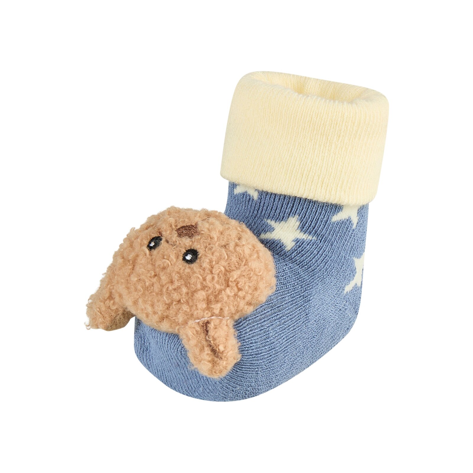 Sterntaler - Baby Rasselsocken Bär - Mittelblau, Gr. 15/16
