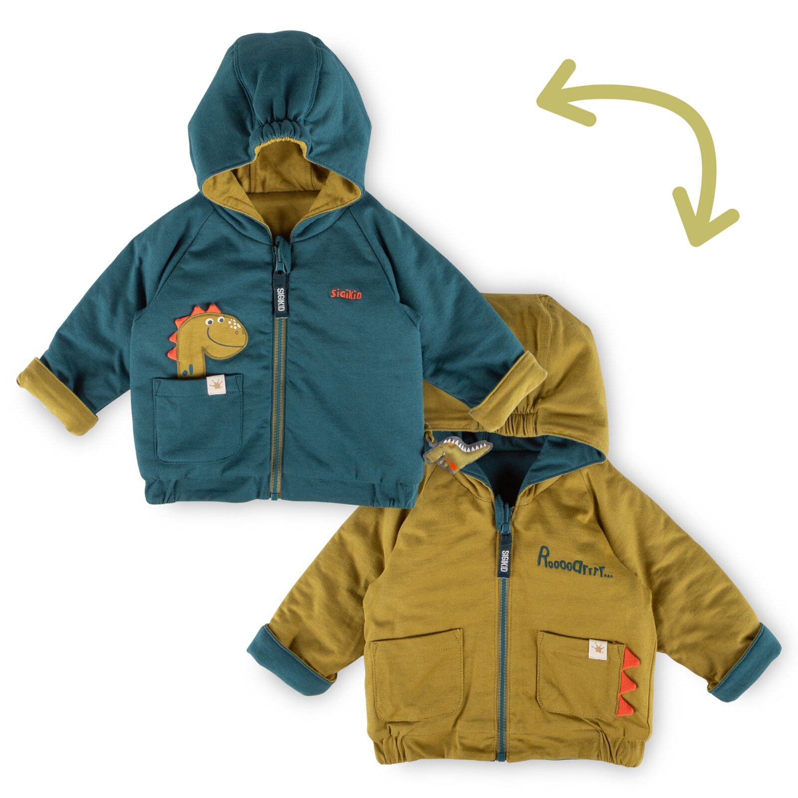 Sigikid - Wendejacke wattiert, Baby, blau, Gr. 62