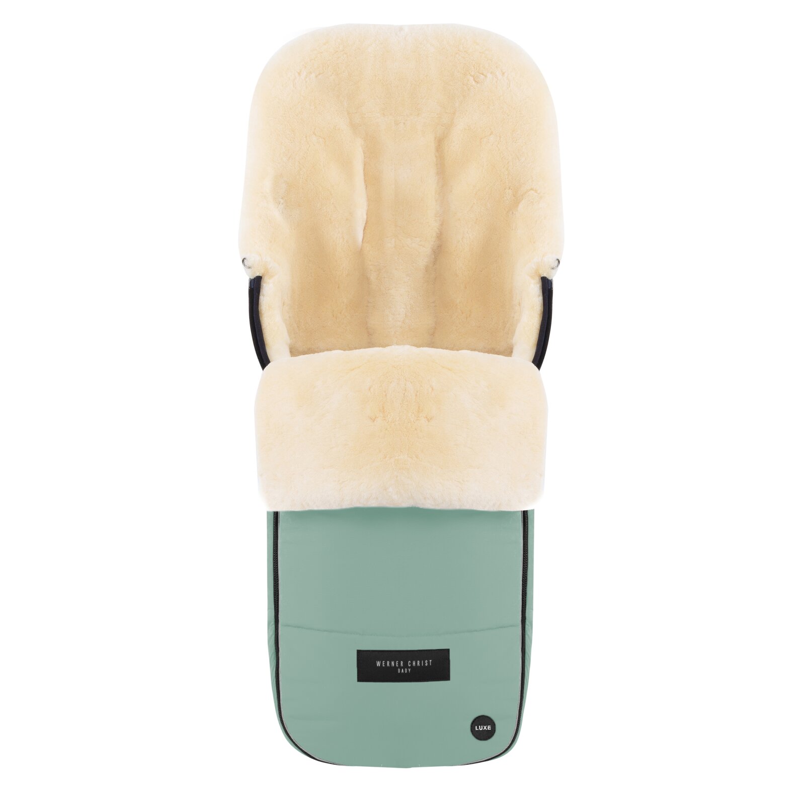 Werner Christ Baby - Flims Luxe Lammfellfußsack sage green