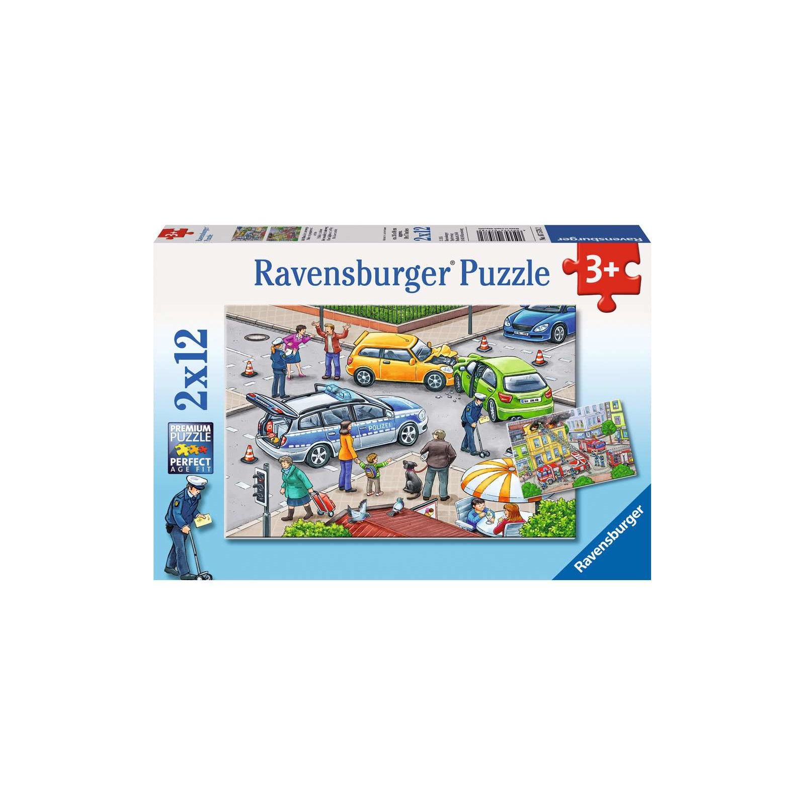 Ravensburger - Mit Blaulicht unterwegs PUZZLE (2 x 12 TEILE)