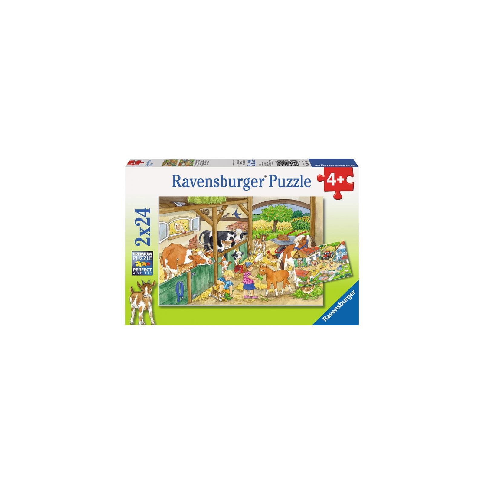 Ravensburger - Puzzle - 2 x 24 Teile - ab 4 Jahre - Fröhliches Landleben (A)