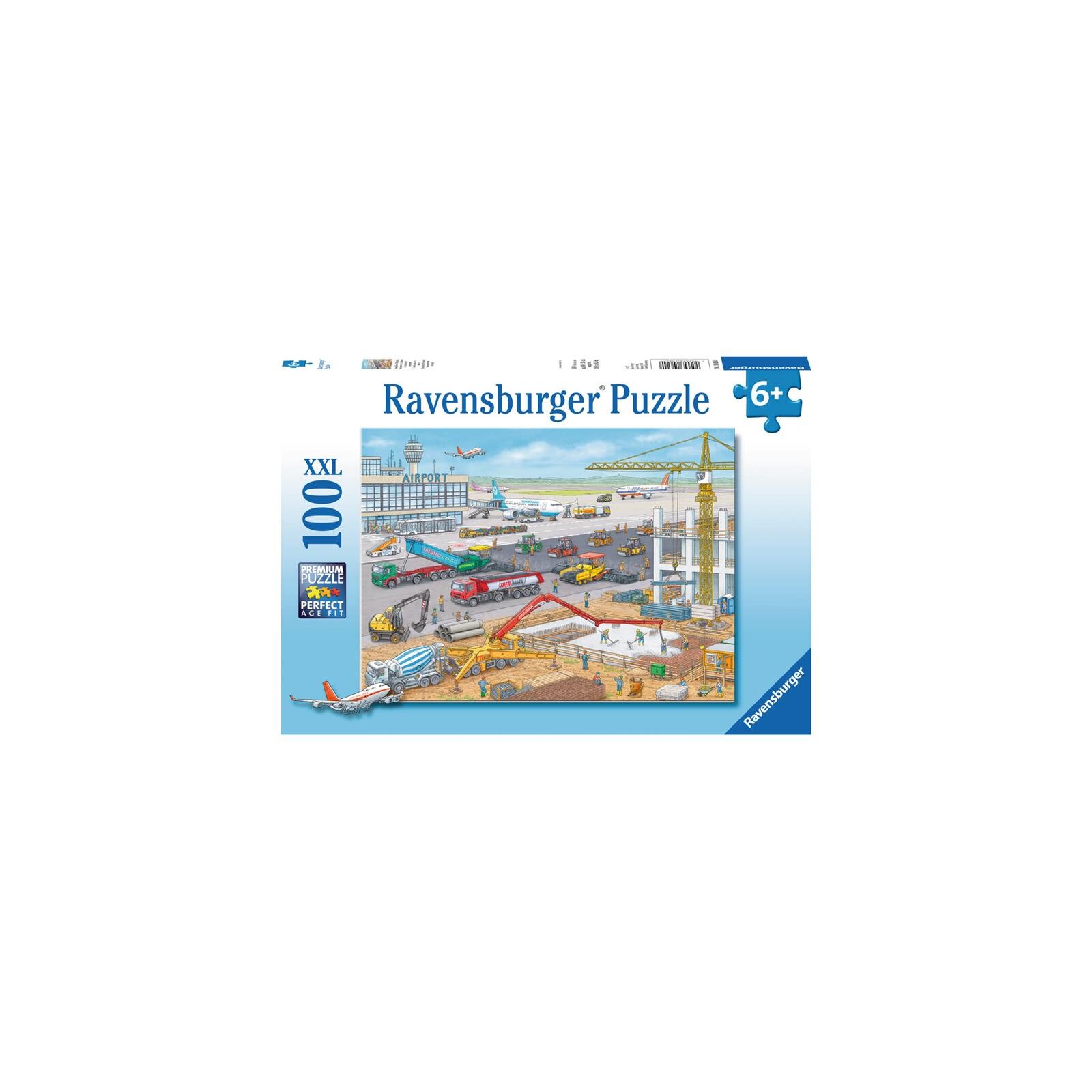 Ravensburger - Puzzle - 100 Teile - ab 6 Jahre - Baustelle am Flughafen (A)