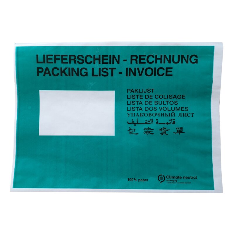Papier-Lieferscheintaschen DIN C5 (bedruckt)