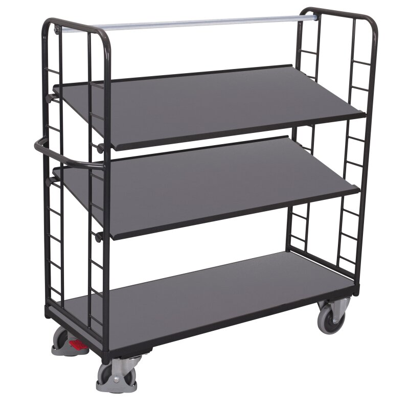 VARIOfit Etagenwagen mit 3 Böden 250 kg Traglast Typ M + EasySTOP - A