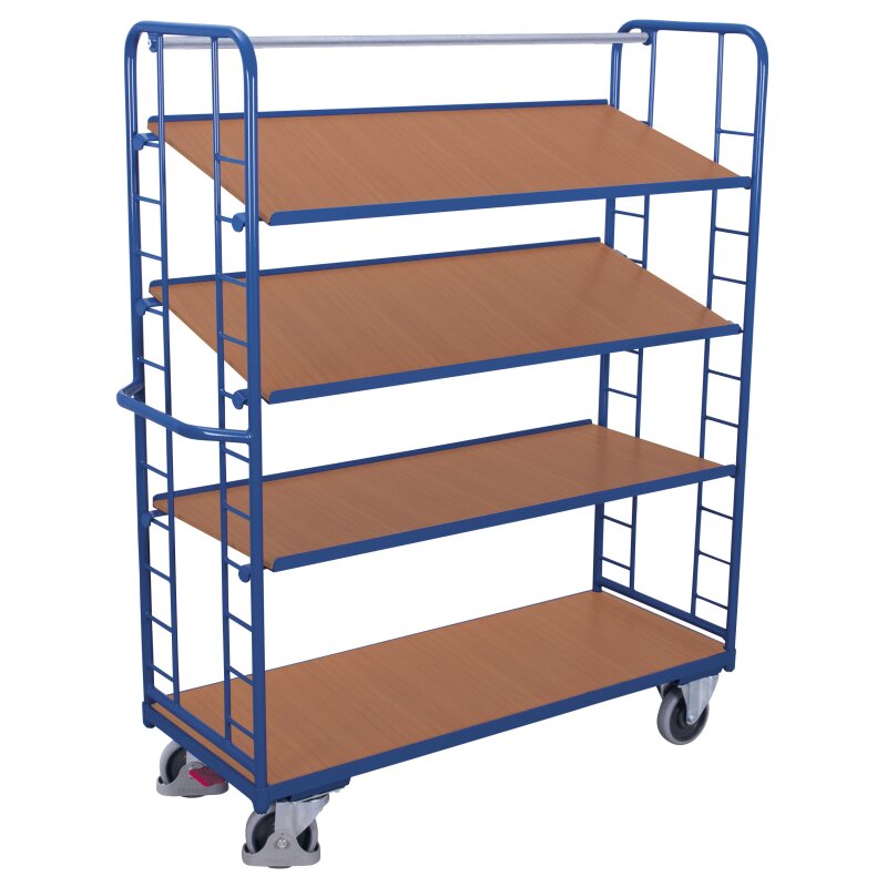 VARIOfit Etagenwagen mit 4 Böden 400 kg Traglast Typ L + EasySTOP - A