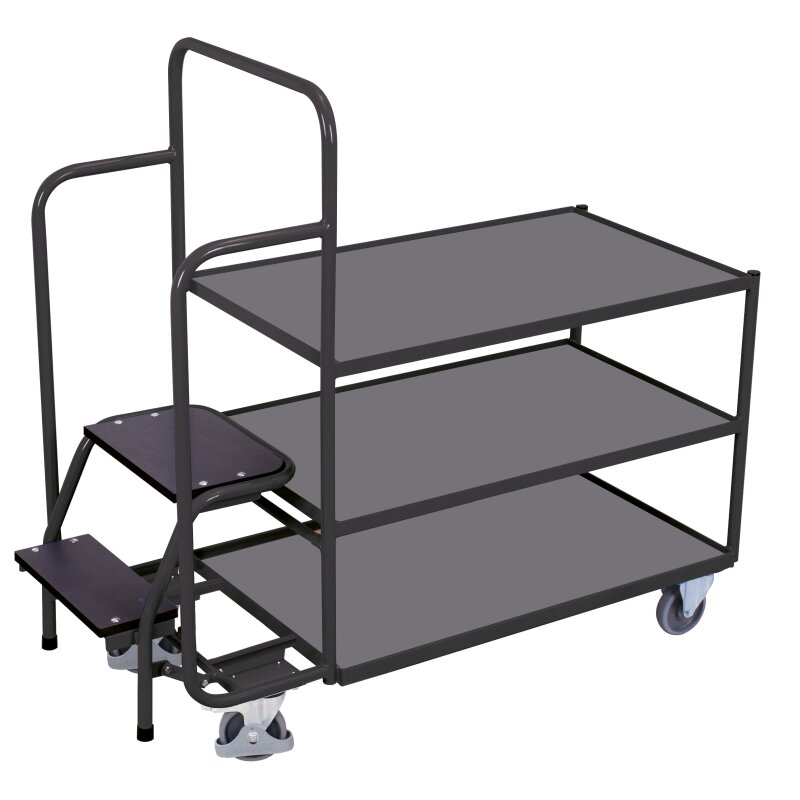 VARIOfit Kommissionierwagen mit 3 Böden - Anthrazitgrau