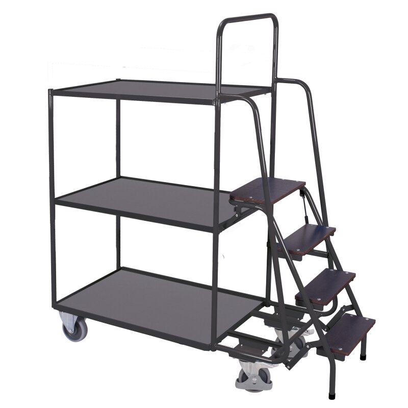 VARIOfit XL-Kommissionierwagen mit 3 Böden - Anthrazitgrau