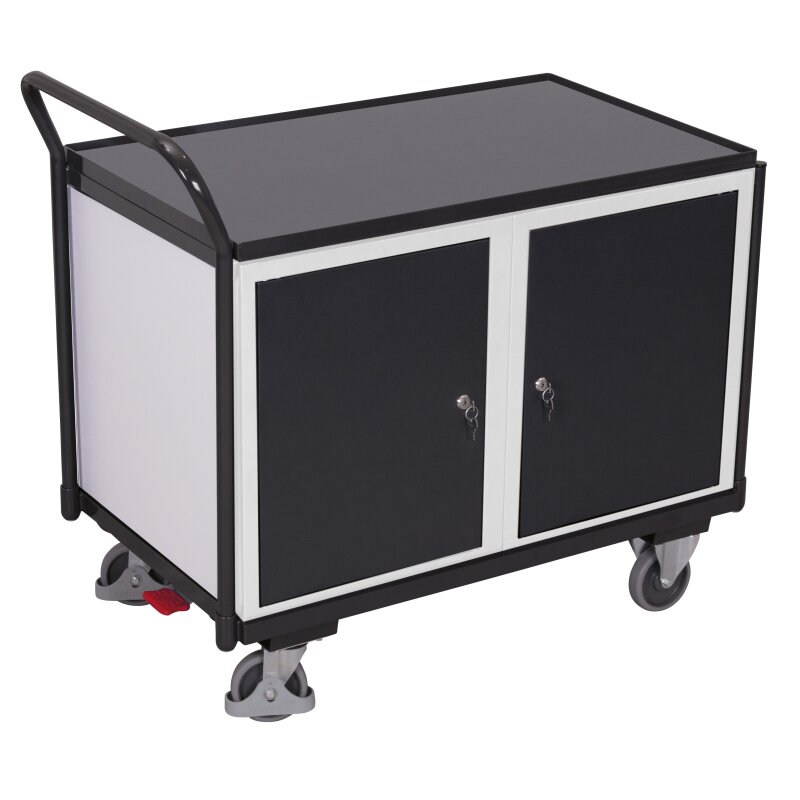 VARIOfit Werkstattwagen mit 2 Schränken + EasySTOP - Anthrazitgrau