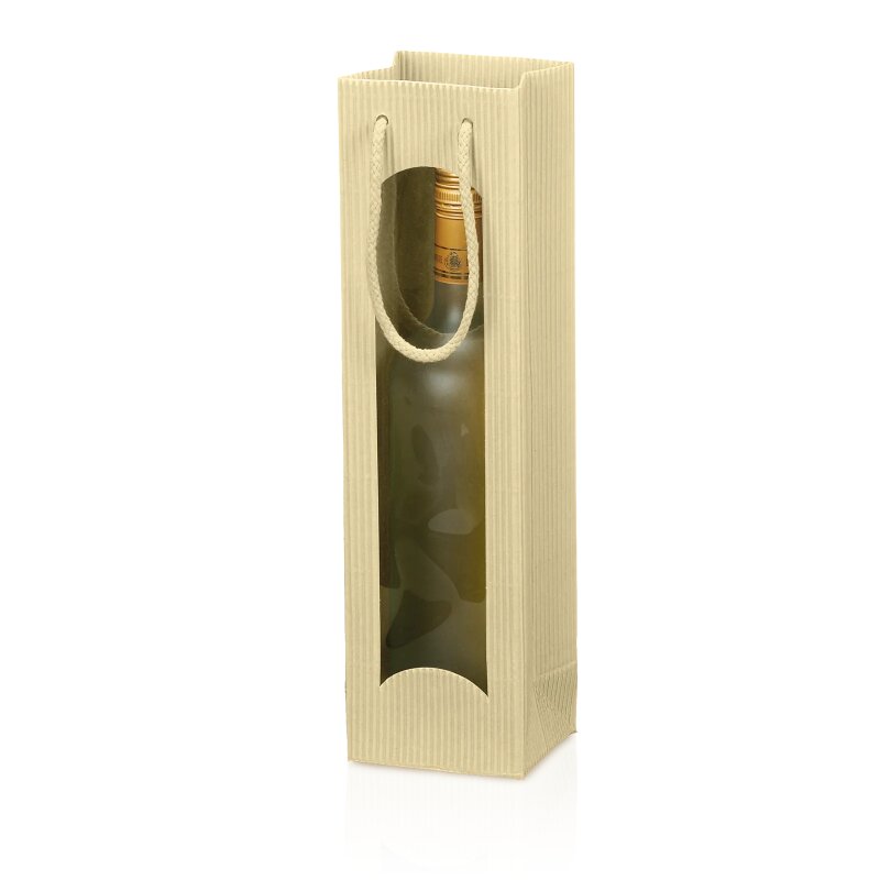 20 x Tragetasche 'Offene Welle Creme' 1er mit Fenster