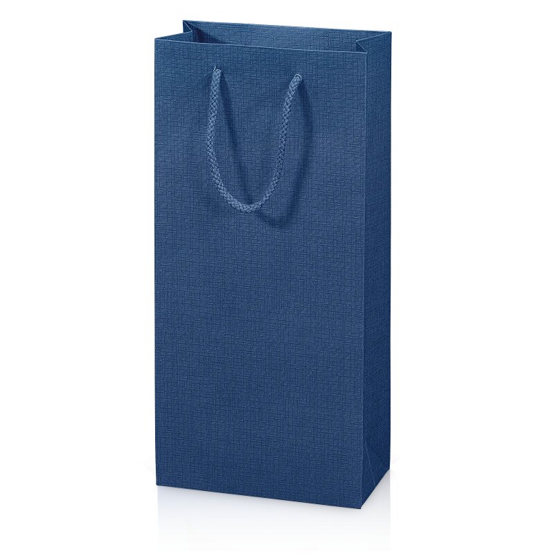 20 x Tragetasche 'Satina Dunkelblau' 2er, Strukturpapier