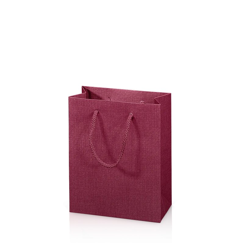 20 x Tragetasche 'Satina Bordeaux' -S-, Strukturpapier (vormals BB)
