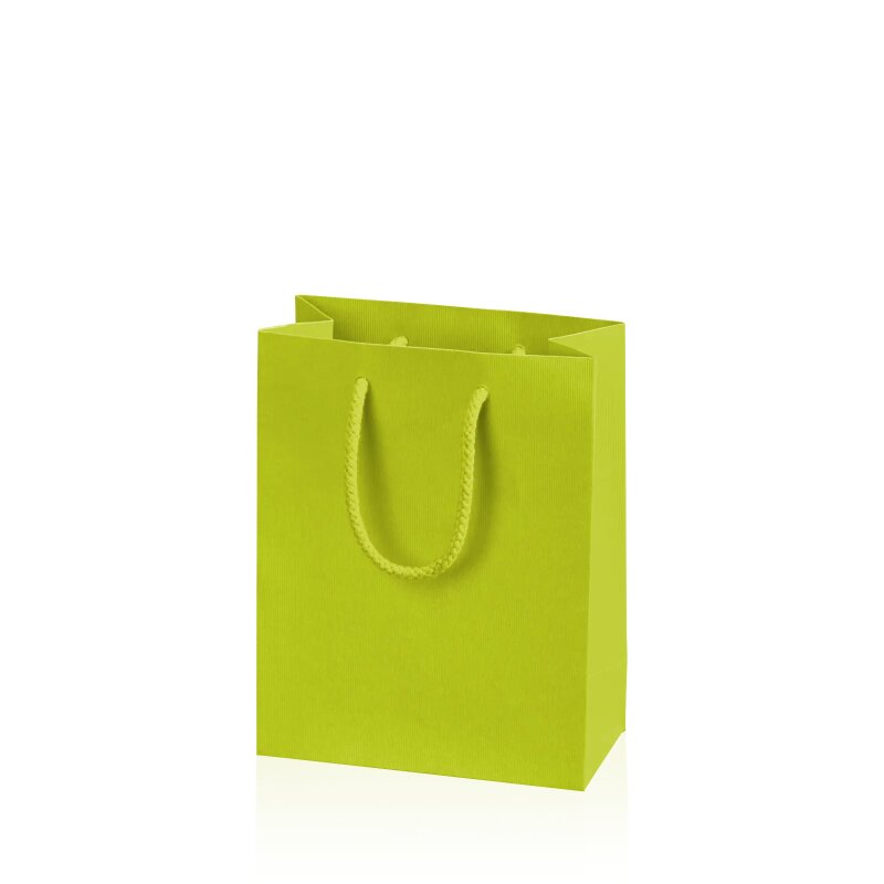 20 x Tragetasche 'Linea Limette' -S-, Strukturpapier (vormals BB)