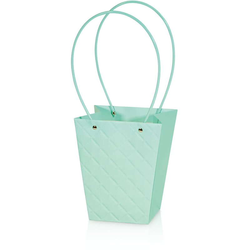 6 x Tragetasche 'Carry' Mint mit 3D Prägung, Strukturpapier