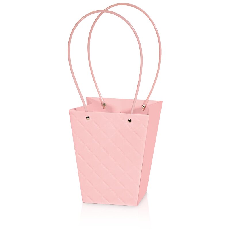 6 x Tragetasche 'Carry' Rosa mit 3D Prägung, Strukturpapier