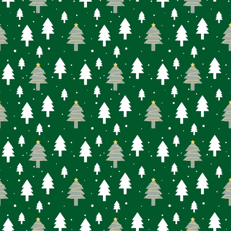 Geschenkpapier 'Weihnachtswald', 200m x 50cm, 60g/qm Kraftpapier weiß
