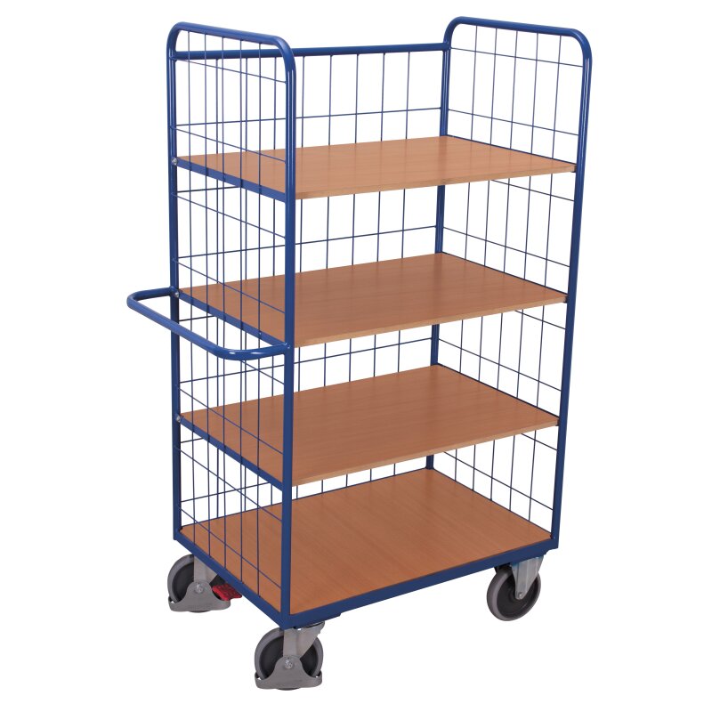 VARIOfit Etagenwagen hoch mit 3 klappbaren Böden Typ L + EasySTOP - E