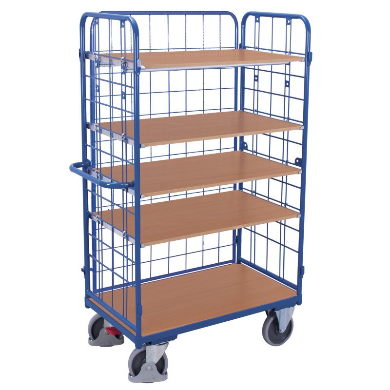 VARIOfit Paket-Dreiwandwagen hoch mit 5 Böden 400 kg Traglast Typ S +