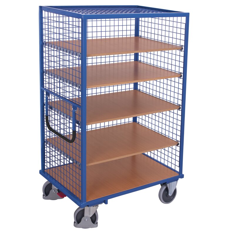 VARIOfit Etagenwagen mit 1 festen und 4 variablen Böden + EasySTOP Ty