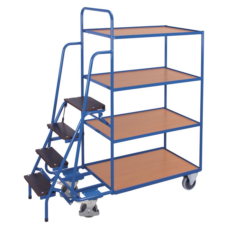 VARIOfit XL-Kommissionierwagen mit 4 Böden - Enzianblau