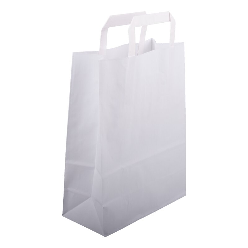 Papier-Tragetaschen 320 + 170 x 270 mm (weiß)