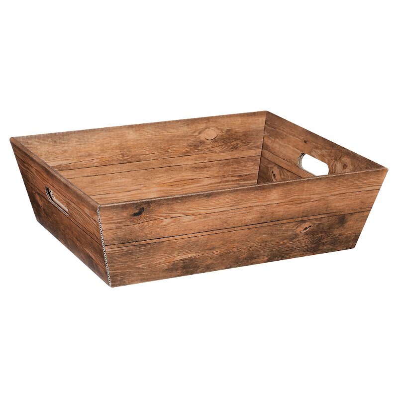 25 x Präsentkorb 4-eckig 'groß' 376 x 286 x 129 mm (Vintage)