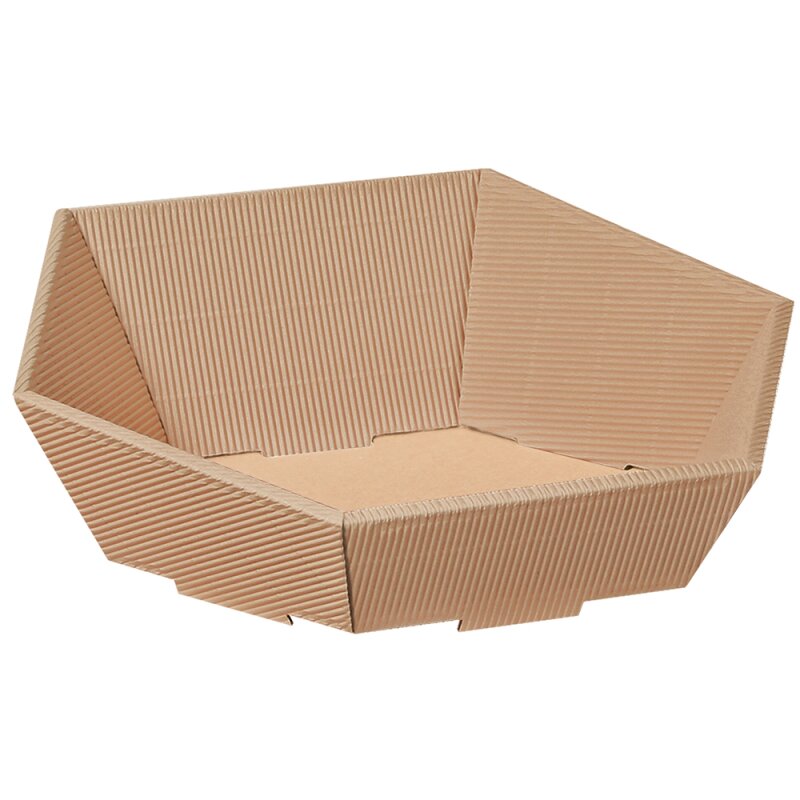 25 x Präsentkorb 6-eckig 'mini' 162 x 155 x 44/74 mm (natura)