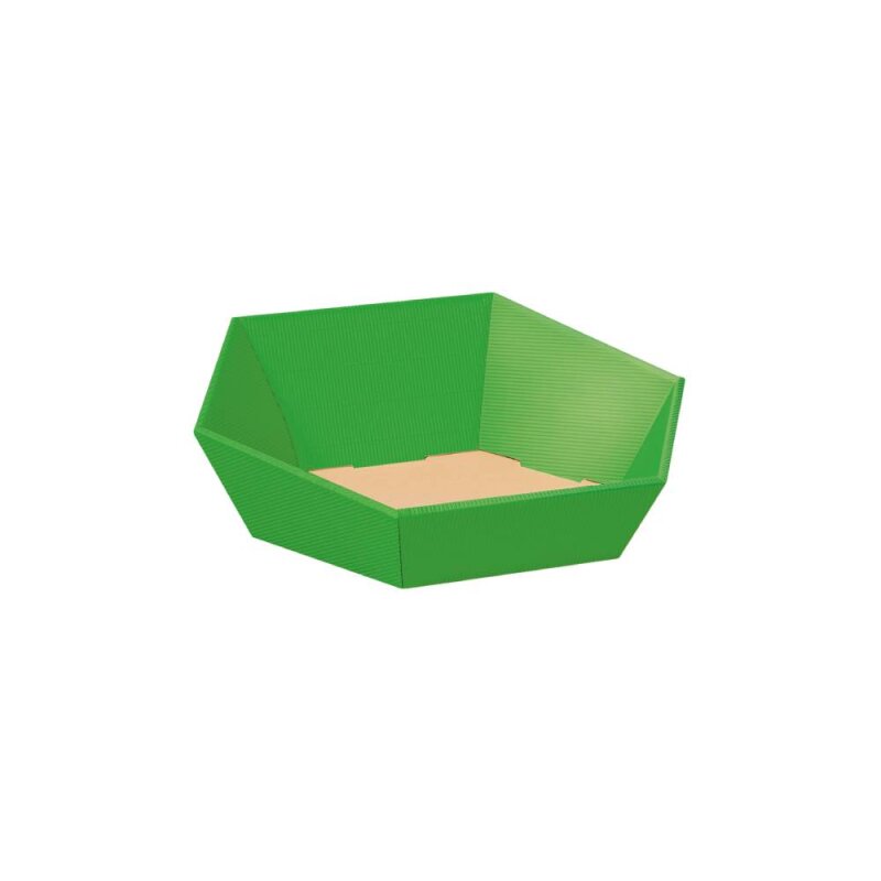 25 x Präsentkorb 6-eckig 'mini' 162 x 155 x 44/74 mm (Hellgrün)
