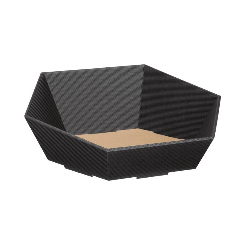 25 x Präsentkorb 6-eckig 'mittel' 257 x 247 x 67/120 mm (Anthrazit)