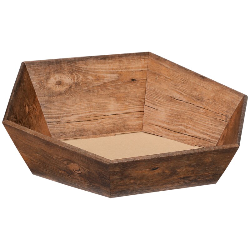 25 x Präsentkorb 6-eckig 'mittel' 257 x 247 x 67/120 mm (Vintage)