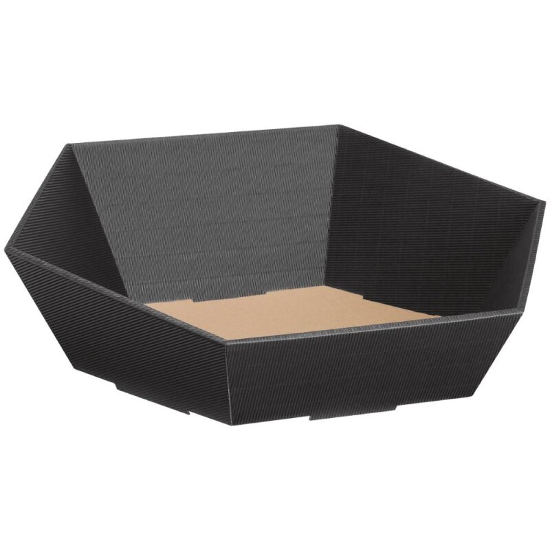 25 x Präsentkorb 6-eckig 'groß' 313 x 301 x 84/139 mm (Anthrazit)