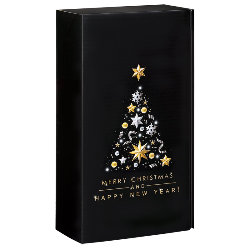 25 x Präsentkarton für 2 Flaschen 360 x 192 x 95 mm 'Best Wishes'