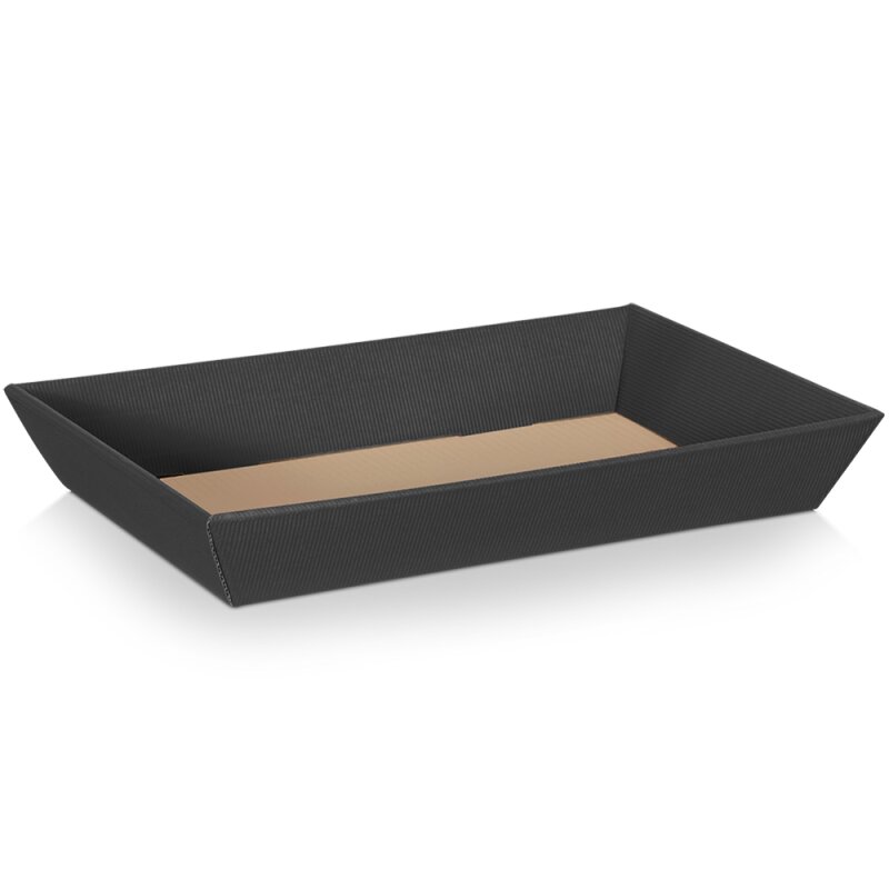 25 x Präsentkorb 4-eckig 'mittel flach' 336 x 196 x 53 mm (Anthrazit)