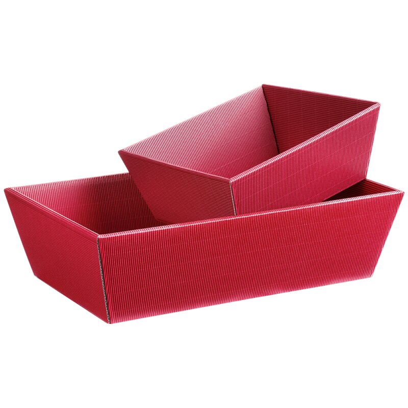 25 x Präsentkorb 4-eckig 'mittel' 336 x 196 x 110 mm (Bordeaux)
