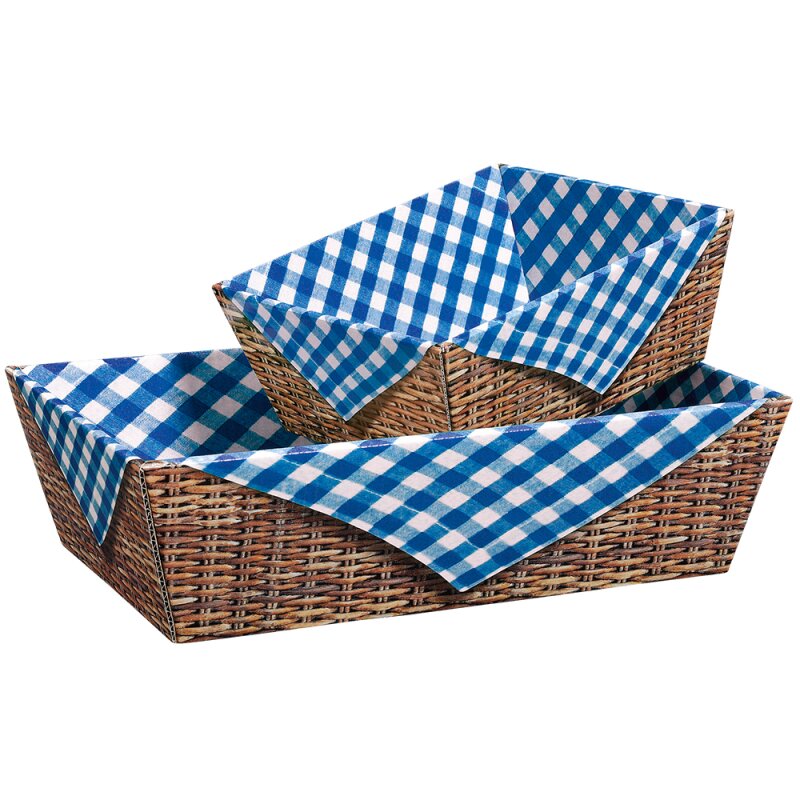 25 x Präsentkorb 4-eckig 'Brotzeit' 198 x 148 x 95 mm (blau)