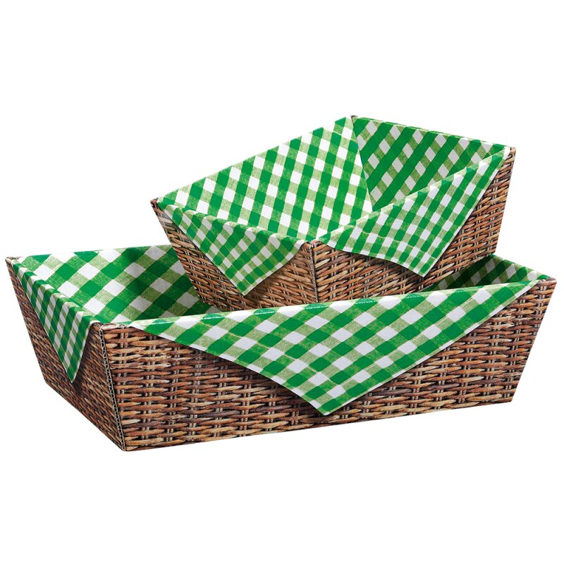 25 x Präsentkorb 4-eckig 'Brotzeit' 336 x 196 x 110 mm (grün)