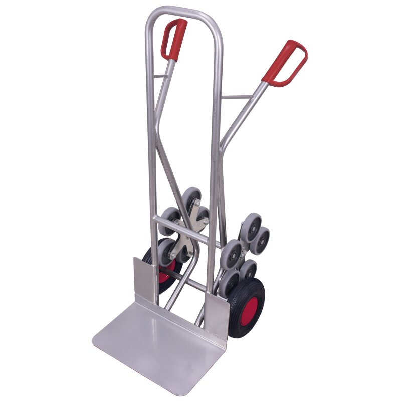 VARIOfit Alu-Treppenkarre 200 kg mit großer Schaufel - Silber