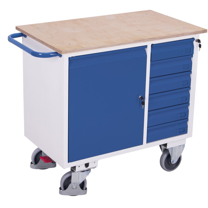 VARIOfit Werkstattwagen mit 6 Schubladen, 1 Schrank, 1 Ladefläche + E