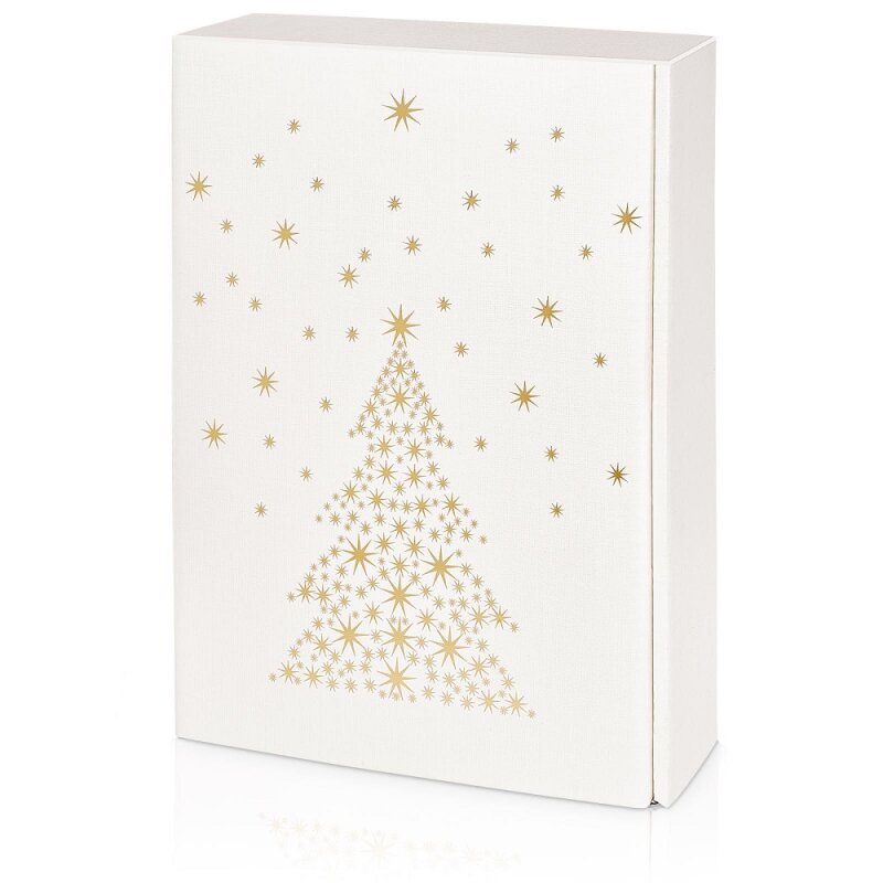 25 x Präsentkarton ''Seta Bianco Sternenbaum'' für 3 Flaschen 360 x 250 x