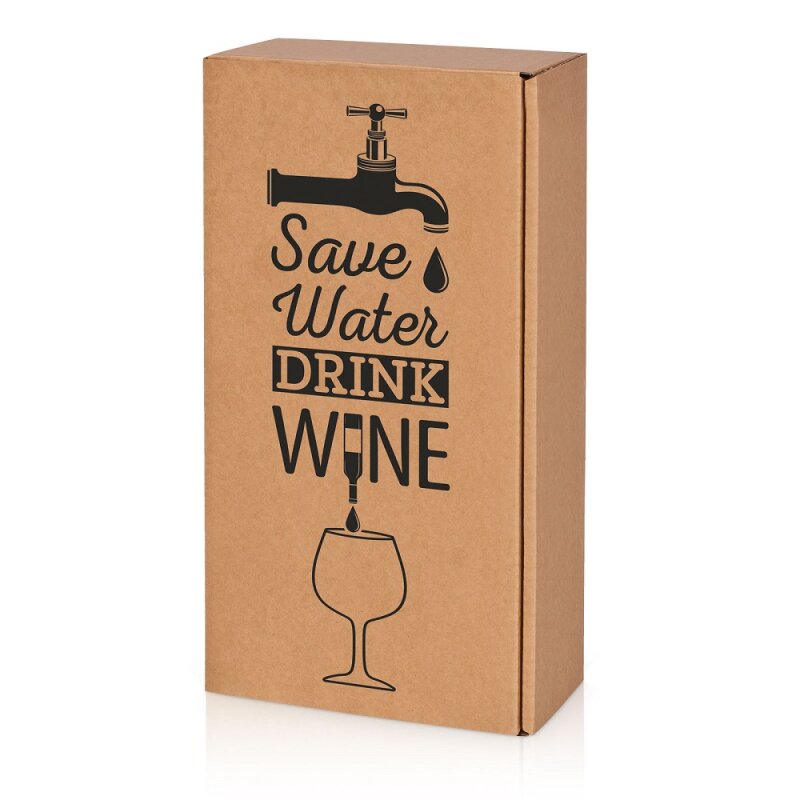 25 x Präsentkarton 'Natura Wine 2' für 2 Flaschen 360 x 180 x 90 mm