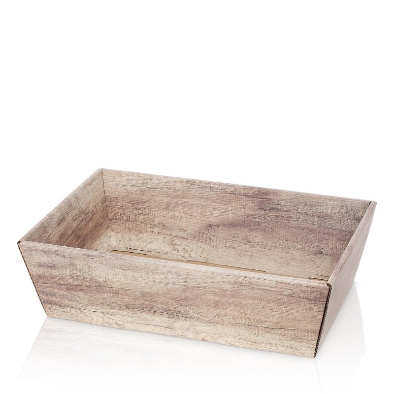 25 x Präsentkorb 4-eckig 330 x 190 x 110 mm (Wood)