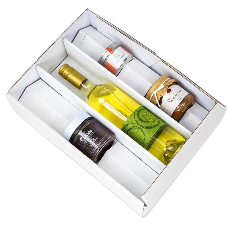 50 x Einlage 'weiß' für Flaschen und Gläser für Präsentkartons 360/380