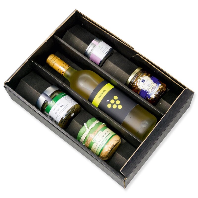 50 x Einlage 'schwarz' für Flaschen und Gläser für Präsentkartons 360/3