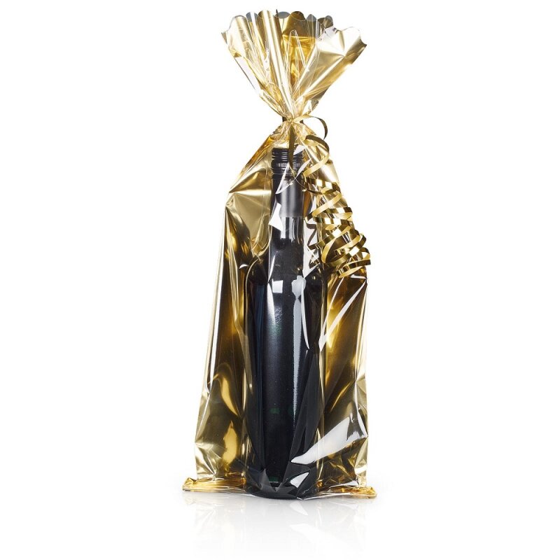50 x Klarsichtbeutel 500 x 180 mm (Transparent/Gold)