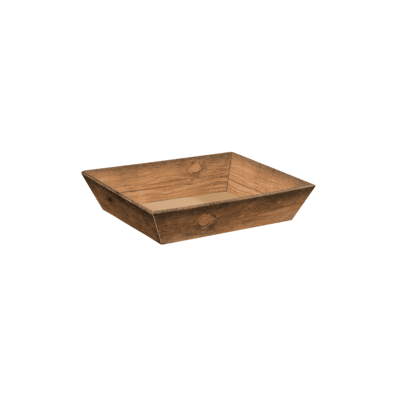 25 x Präsentkorb 4-eckig 'klein flach' 190 x 160 x 52 mm (vintage)