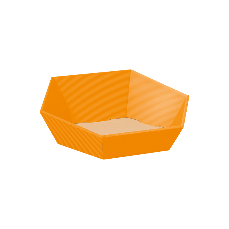 25 x Präsentkorb 6-eckig 'klein' 202 x 195 x 52/92 mm (Orange)