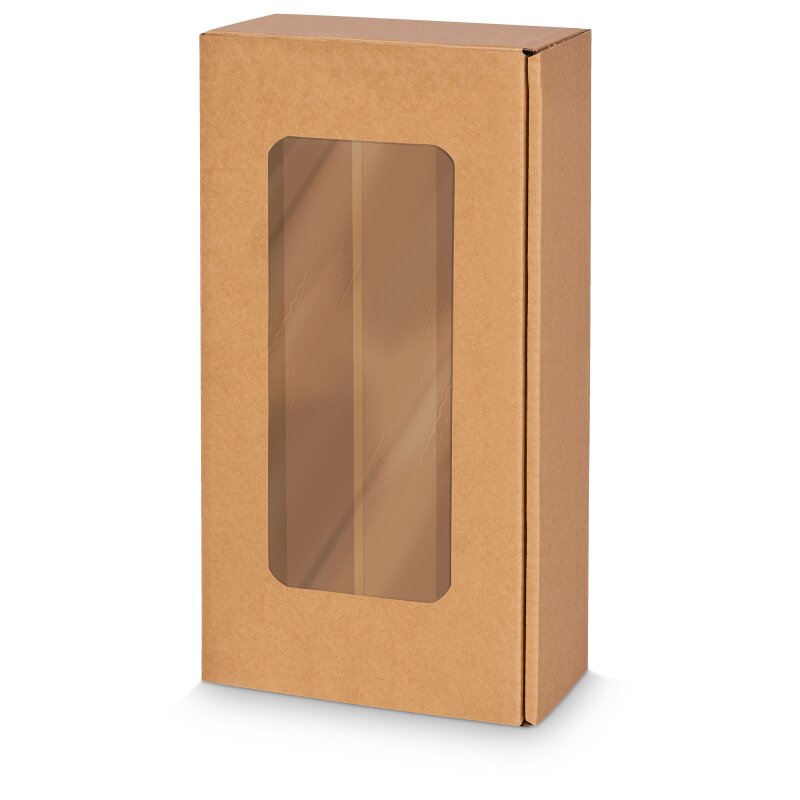 25 x Präsentkarton 'Passepartout Natura Pur' für 2 Flaschen 360 x 180 x 9