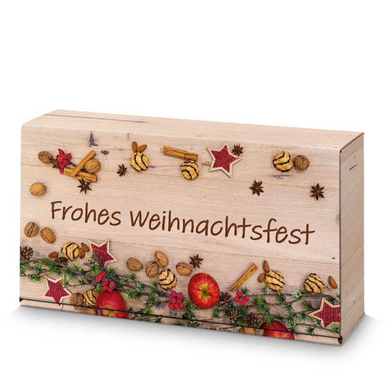 25 x Präsentkarton 'Weihnachtsfest' für 2 Flaschen 360 x 180 x 90 mm