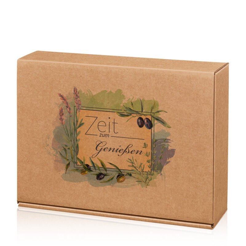 25 x Präsentkarton 'Natura Genießerzeit' für 3 Flaschen 360 x 250 x 90 m