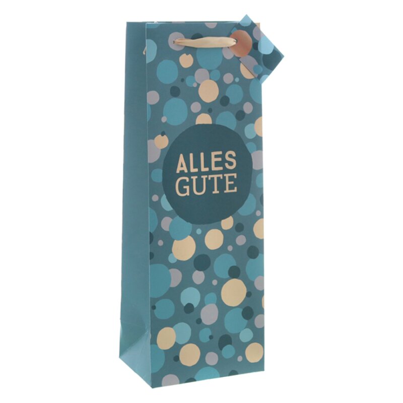 12 x Geschenktüte 'Alles Gute' für 1 Flasche 125 x 95 x 350 mm